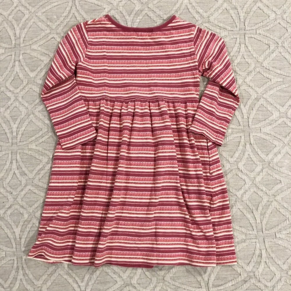 Lands End Sz 4 Pink Striped Dress